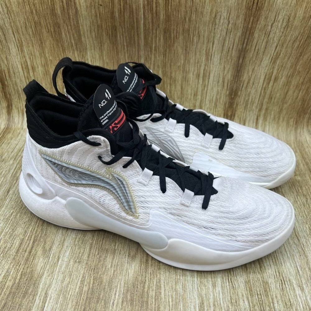 Li-Ning Yushuai 18 Basketball Shoes Men's Size 13 White Black Sneakers Athletic